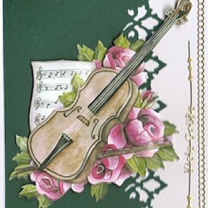 Geige mit Blumen
