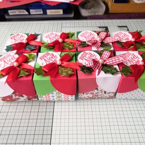 8 Miniboxen weihnachtliche,