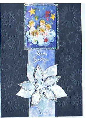 Blaue Weihnachtskarte