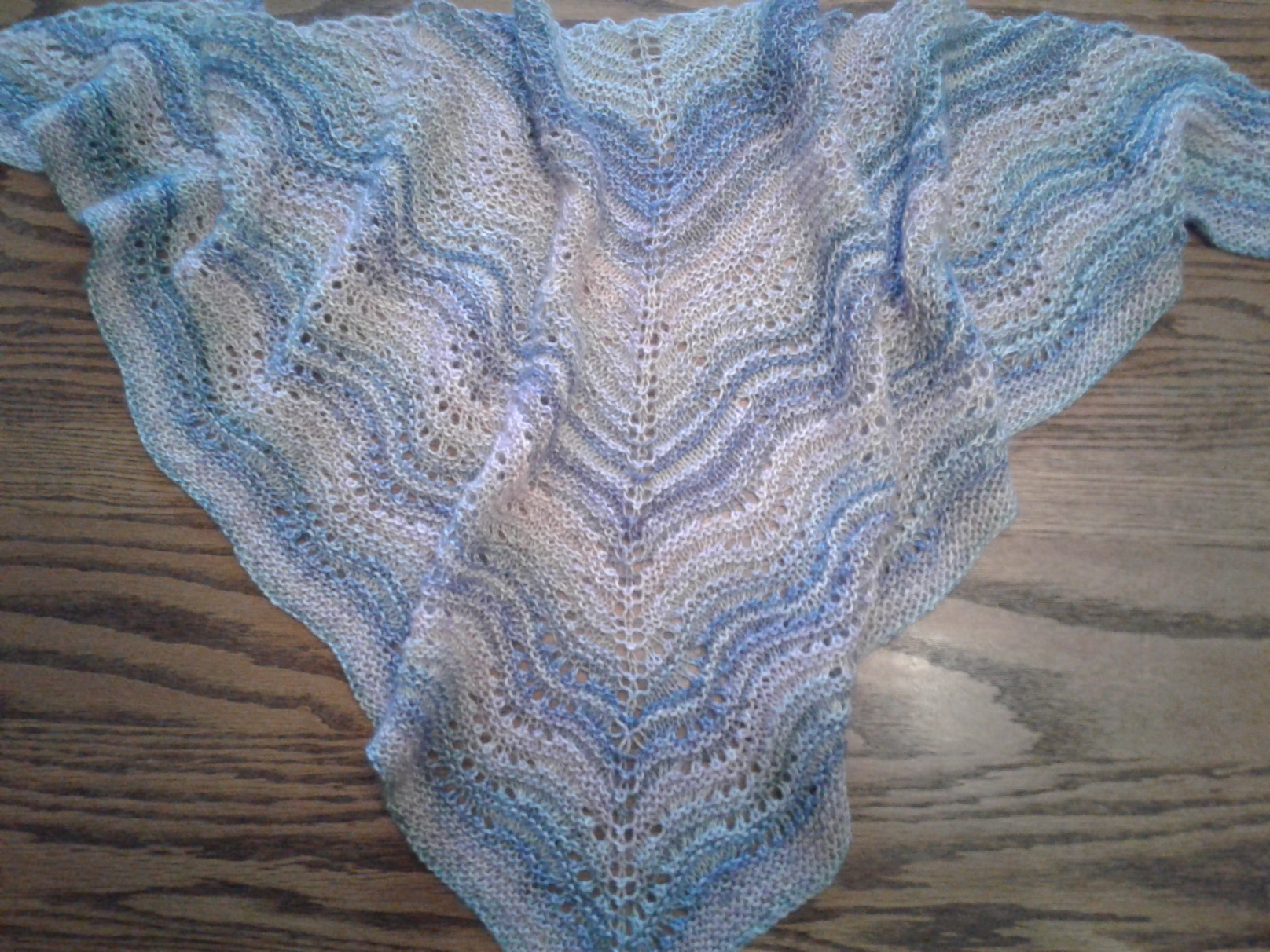 Feather and Fan Comfort Shawl