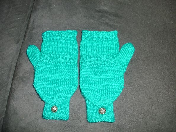 fingerlose Handschuhe in türkis