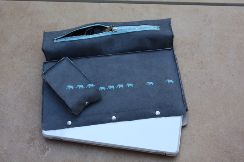 Notebooktasche, genäht aus weichem Kunstleder