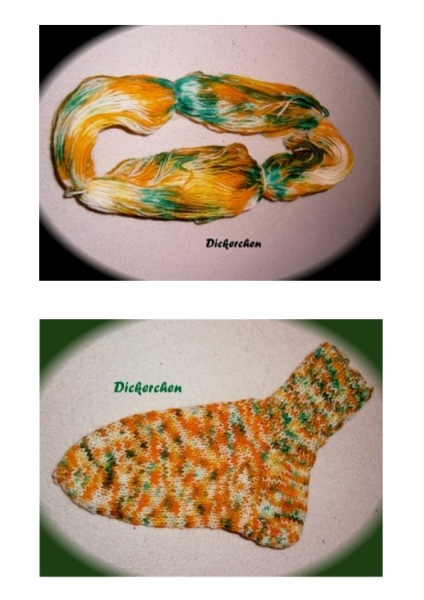 Socken aus selbstgefärbter Wolle