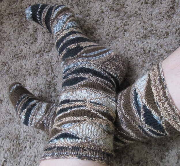 Socken mit verkürzten Reihen